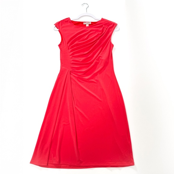 🌺👗 Dressbarn Coral Pink Midi Dress – Size Small – Retail: $50 🌸✨ - Picture 5 of 14